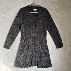 Chunky Knit Vneck Duster Sweater Small Whimsigoth Cardigan Womens Marled Cozy